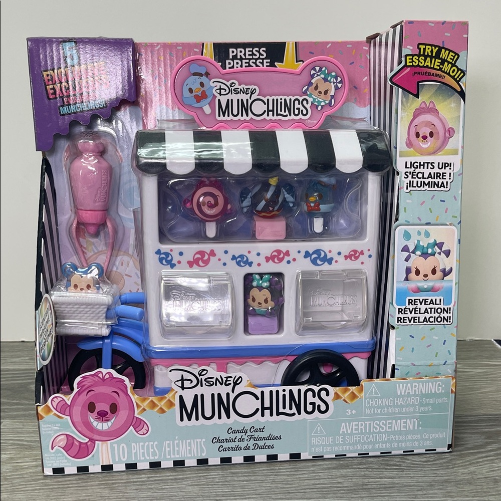 Disney Munchlings Candy Cart Playset - Pink, Blue, and White